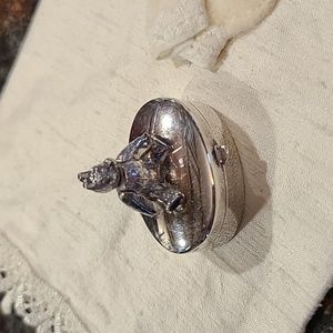 Sterling Silver Keepsake Toothbox with Silk Pouch